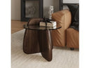 Buxton - Mid-Century Modern Glass + Dark Walnut End Table