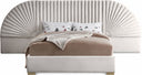 Cleo Velvet Upholstered Bed - Cream