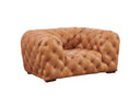 Dexter - Transitional Camel Full Italian Leather Lounge Chair