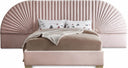Cleo Velvet Upholstered Bed - Pink