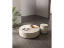 Cozad - Modern Faux Travertine Round End Table