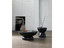 Akron - Modern Black & White Faux Marble Round Coffee Table