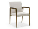 Sanders - Modern Off-White Fabric + Brass Dining Chair