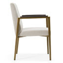 Sanders - Modern Off-White Fabric + Brass Dining Chair