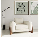 Fleury - Contemporary Cream Fabric and Walnut Bedroom Set
