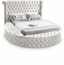 Luxus Velvet Upholstered Bed - Cream