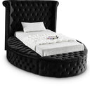 Luxus Velvet Upholstered Twin Bed - Black