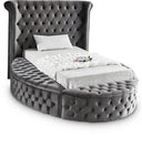 Luxus Velvet Upholstered Twin Bed - Grey