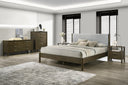 carolina - modern grey fabric + wenge bed