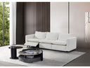 Almagre - Modern White Fabric Sofa w/ 3 Electric Recliners