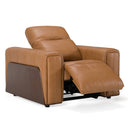 Sandstone - Modern Brown Leather Sofa Set w/ Electric Recliners