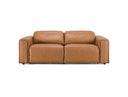 Sandstone - Modern Brown Leather Sofa w/ 2 Electric Recliners