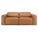 Sandstone - Modern Brown Leather Sofa w/ 2 Electric Recliners