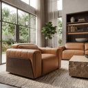 Sandstone - Modern Brown Leather Electric Recliner Chair