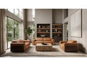 Sandstone - Modern Brown Leather Sofa Set w/ Electric Recliners
