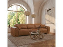 Hagerty - Modern Brown Leather Sofa with 2 Power Recliners