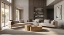 Plume - Modern Brown Fabric Sectional Sofa