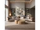 Plume - Modern Brown Fabric Sectional Sofa