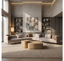Plume - Modern Brown Fabric Sectional Sofa