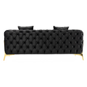 Clarice - Transitional Black Velvet Loveseat