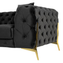 Clarice - Transitional Black Velvet Loveseat