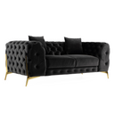 Clarice - Transitional Black Velvet Sofa Set