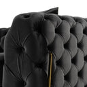 Clarice - Transitional Black Velvet Loveseat