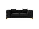 Clarice - Transitional Black Velvet Loveseat