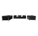 Clarice - Transitional Black Velvet Sectional Sofa