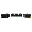 Clarice - Transitional Black Velvet Sofa Set