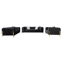 Clarice - Transitional Black Velvet Sofa Set