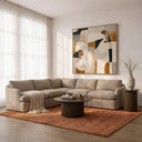 Chantry - Modern Grey Sand Fabric Sectional Sofa
