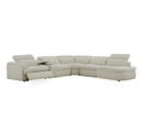 Ambler - Modern Brown Fabric Sectional Sofa w/ 2 Power Recliners Right Facing Chaise