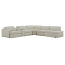 Ambler - Modern Off-White Fabric Sectional Sofa w/ 2 Power Recliners Right Facing Chaise