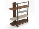 Denali - Mid-Century Modern Walnut + Tea Glass + Gold Left-Facing Shelf