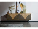 Azteca - Modern White Oak + Black Geometric Pattern Buffet