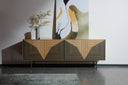 Azteca - Modern White Oak + Black Geometric Pattern Buffet