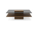 Clarion - Modern Walnut & Grey Glass Coffee Table