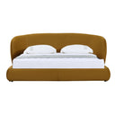 Lambert - Modern Burnt Orange Fabric Upholstered Bed