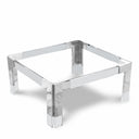 Casper Square Glass Top, Acrylic And Metal Base Coffee Table - Chrome