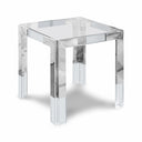 Casper Glass Top, Acrylic And Metal Base End / Side Table - Chrome