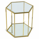 Sei Glass And Steel End / Side Table - Gold