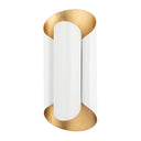 Gold Leaf and White Banks Wall Sconce 7.5" x 16.75" by Hudson Valley