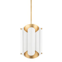 Gold Leaf and White Banks Pendant 12" x 17" by Hudson Valley