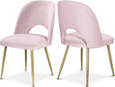 Logan Velvet Upholstered Dining Chair - Pink