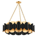 Gold Leaf and Black Banks Chandelier 34.5" x 11.75" by Hudson Valley