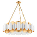 Gold Leaf and White Banks Chandelier 34.5" x 11.75" by Hudson Valley