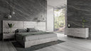 Marbella - Italian Modern Grey Faux Marble 4-Piece Bedroom Set