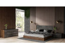 Rado - Modern Walnut & Volcanic Slate 4-Piece Bedroom Set