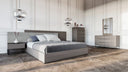 Enzo Italian Modern Grey Oak & Fabric Bedroom Set
